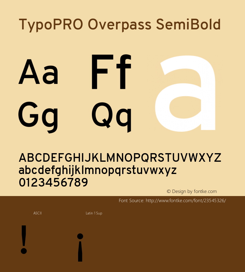 TypoPRO Overpass Light Version 3.000;DELV;Overpass Font Sample