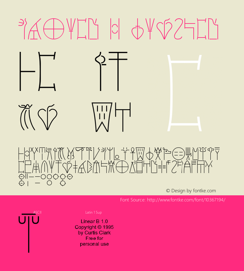 Linear B Regular 1.0 Font Sample