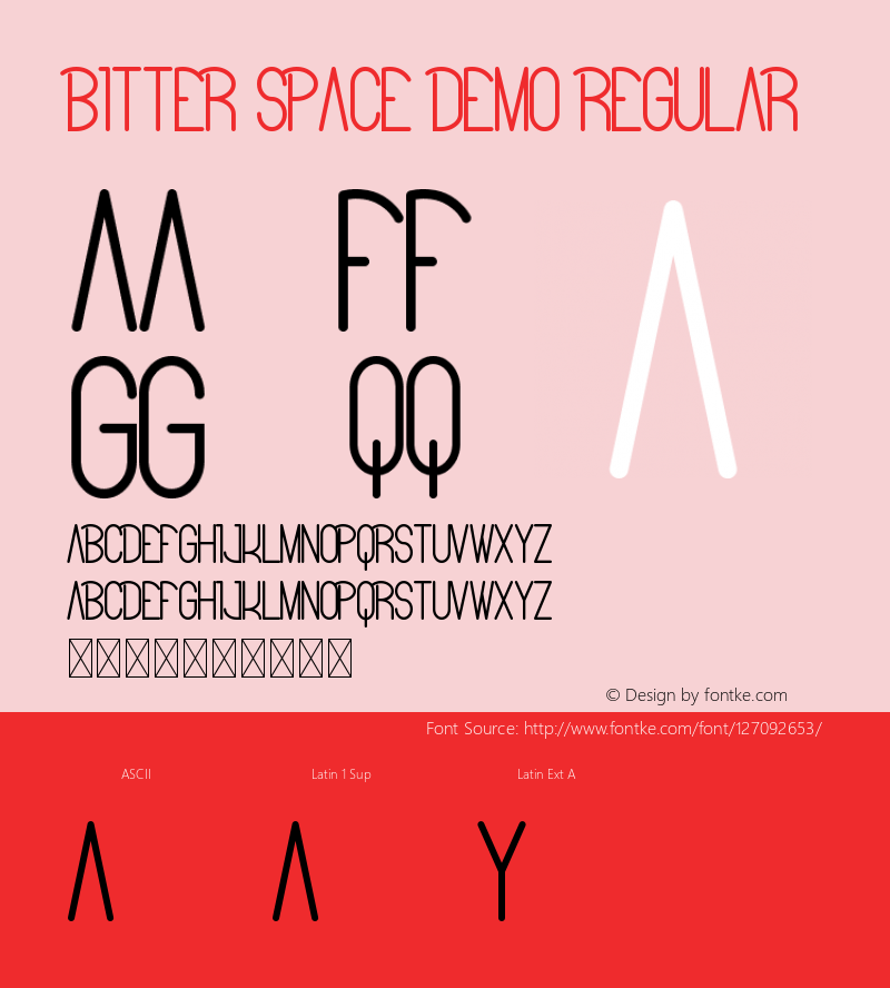 Bitter Space Demo Version 1.001;Fontself Maker 3.5.1 Font Sample