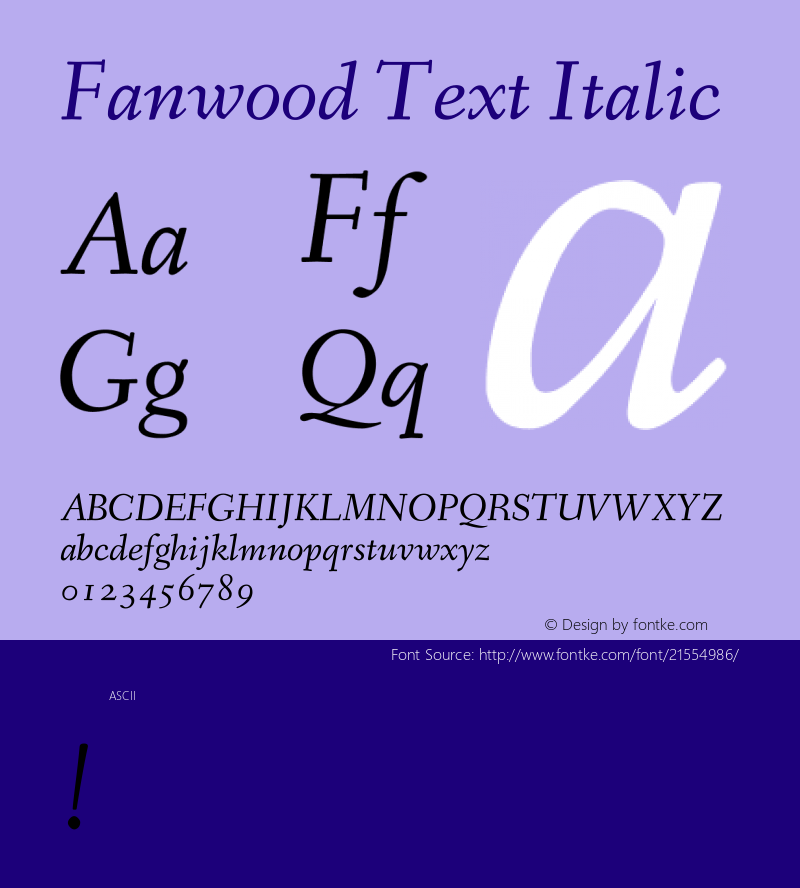 Fanwood Text Italic  Font Sample