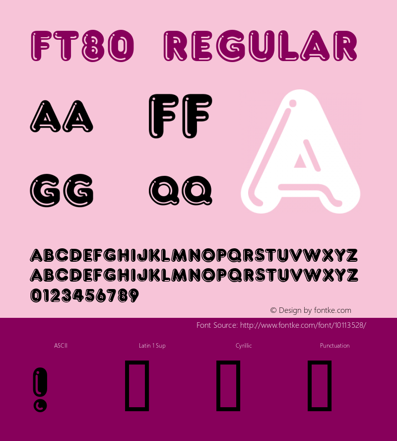 ft80 Regular Version 1.00 1997 initial release Font Sample