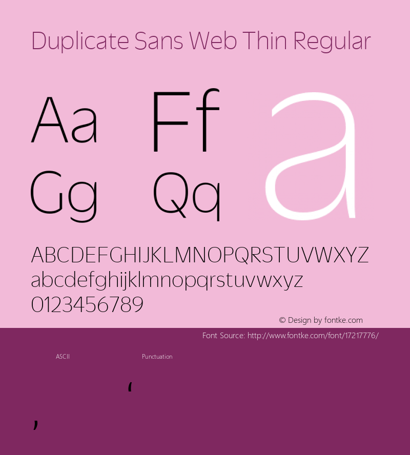 Duplicate Sans Web Thin Regular Version 1.1 2013 Font Sample