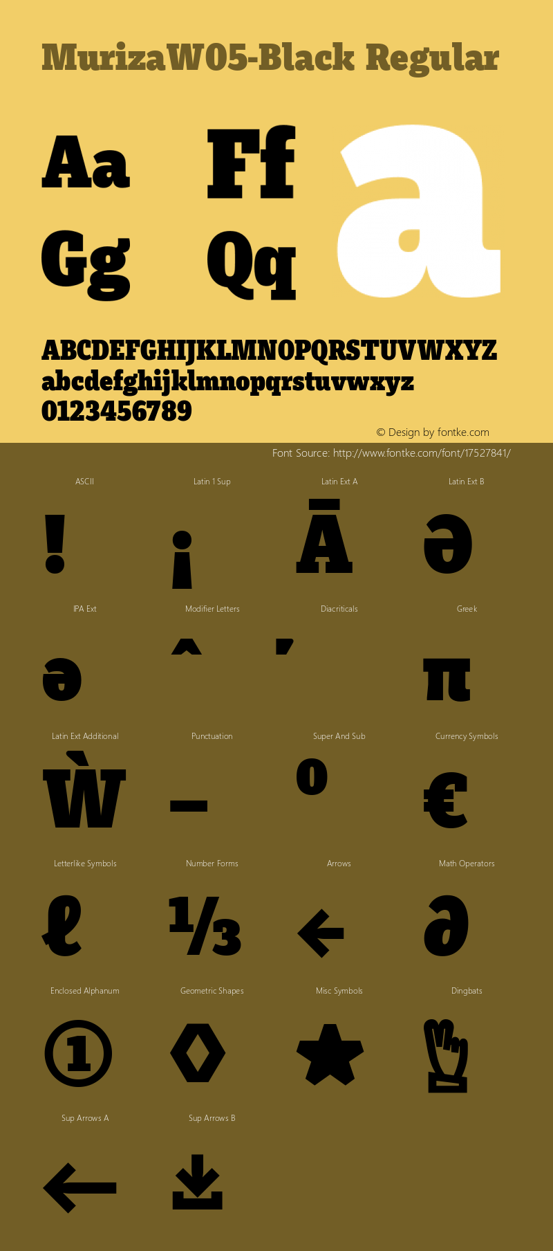 MurizaW05-Black Regular Version 3.30 Font Sample