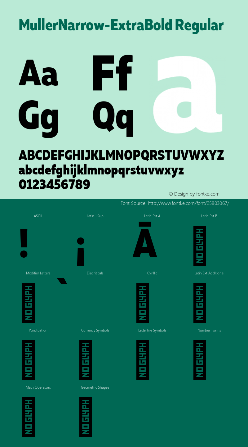 Muller Narrow ExtraBold Version 1.00 Font Sample