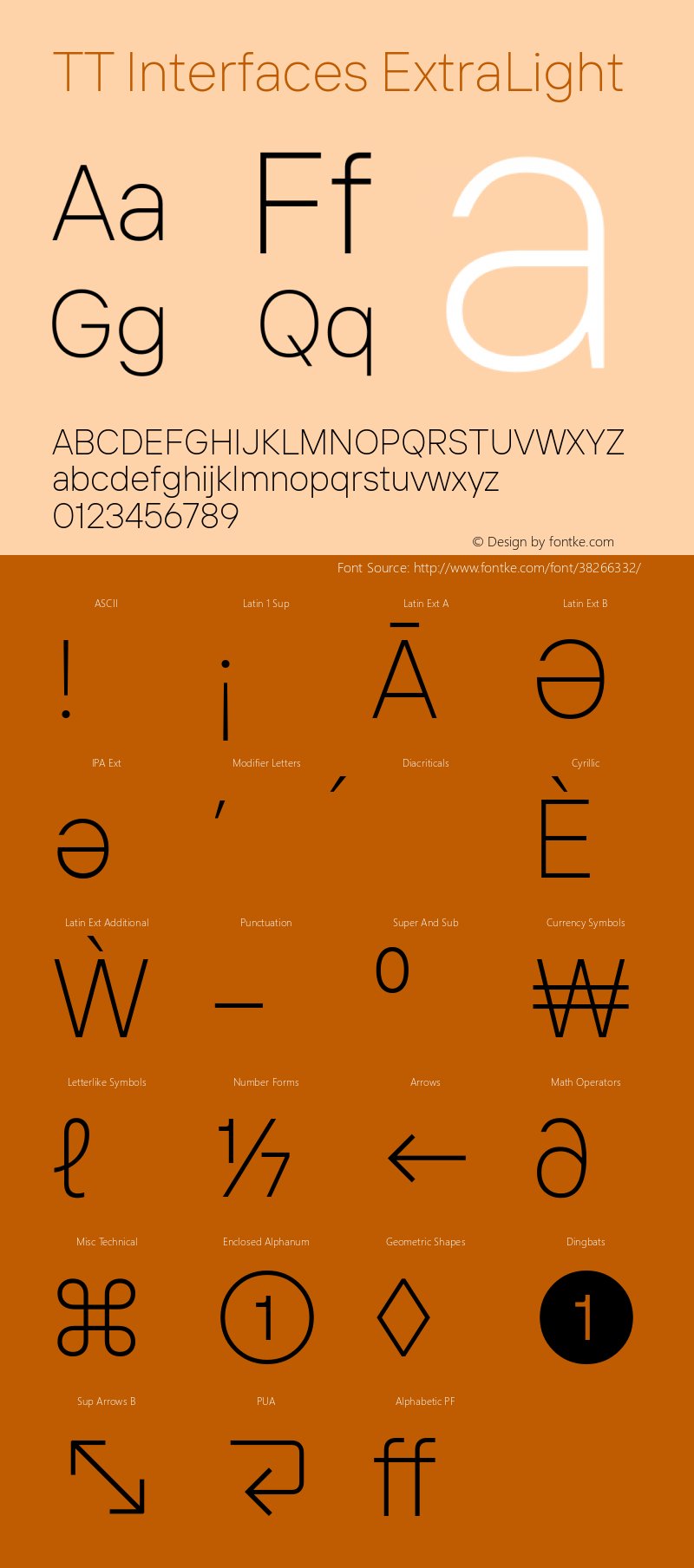 TT Interfaces ExtraLight Version 1.000;YWFTv17 Font Sample