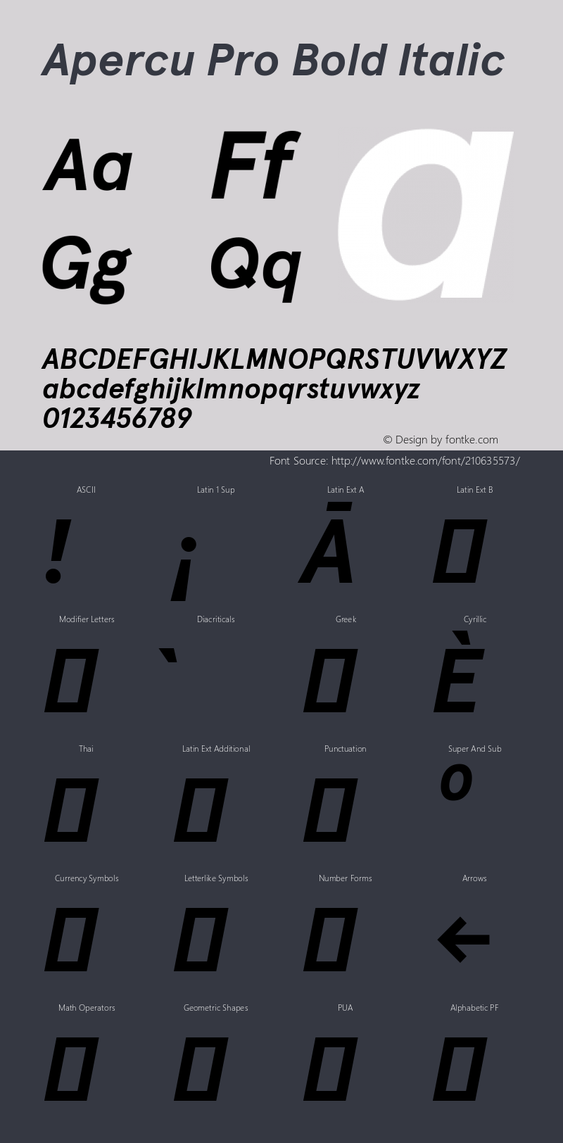 Apercu Pro Bold Italic Version 6.001图片样张
