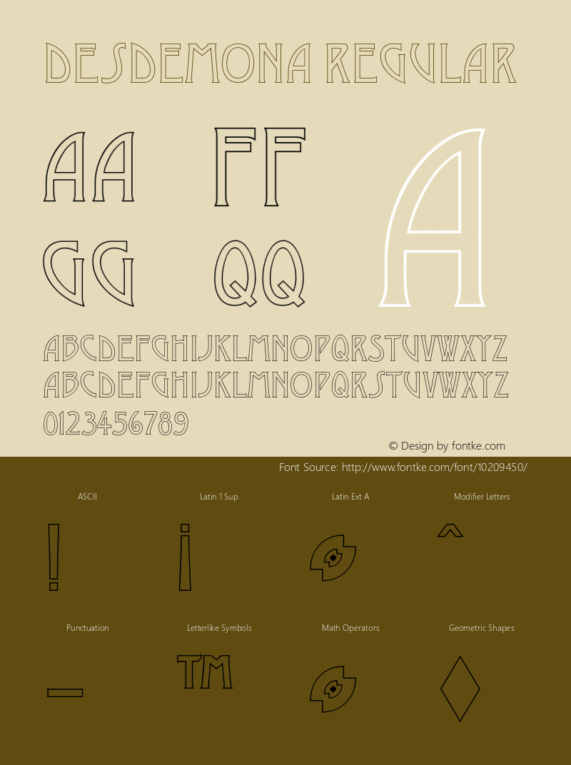 Desdemona Regular 001.001 Font Sample