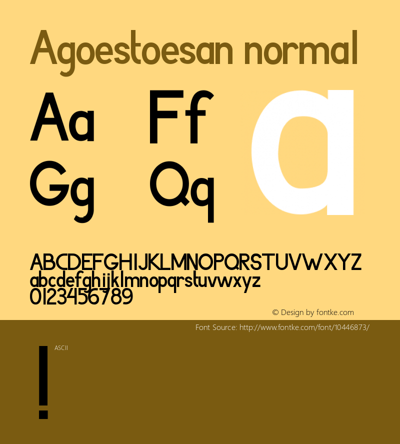 Agoestoesan normal Version 001.003 Font Sample