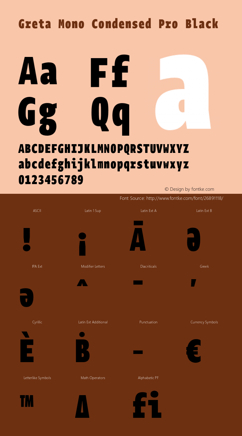 MonoCndPro-CondensedHeavy Version 1.000 Font Sample