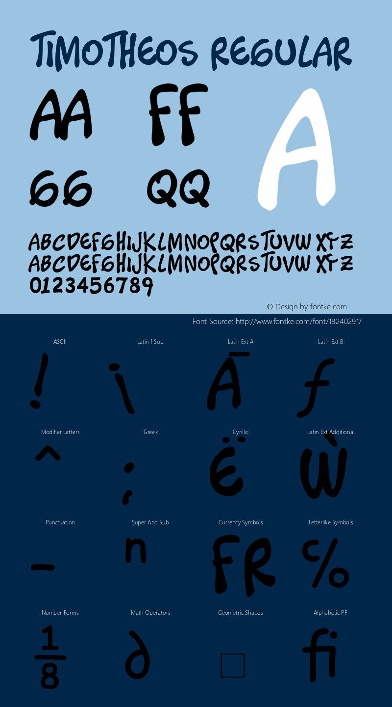 Timotheos Regular Version 2.10 November 10, 2006 Font Sample