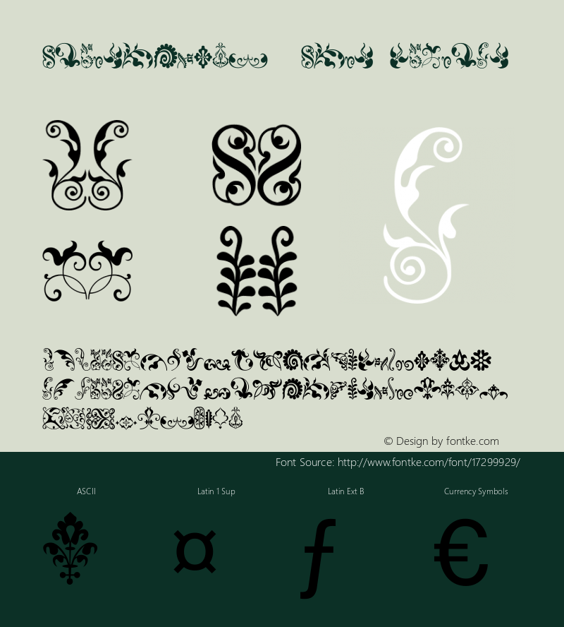 FleuronsW95-Four Regular Version 1.00 Font Sample