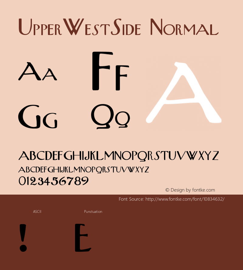 UpperWestSide Normal Version 001.000 Font Sample