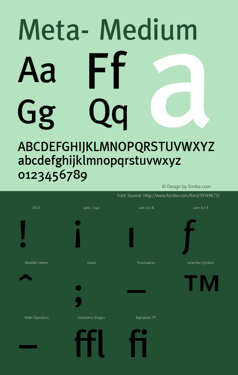 Meta- Medium Version 001.000 Font Sample