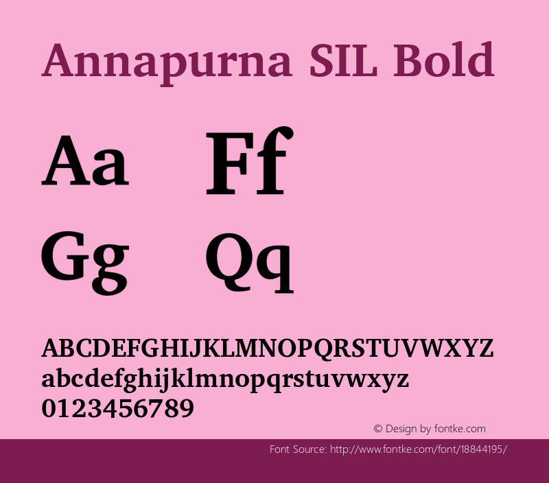 Annapurna SIL Bold Version 1.202 Font Sample