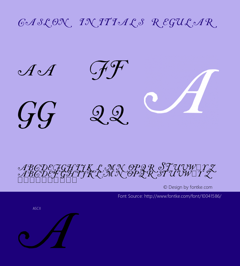 Caslon Initials Regular Unknown Font Sample