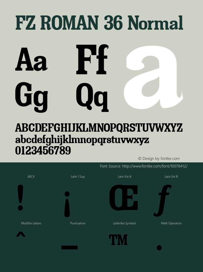 FZ ROMAN 36 Normal 1.000 Font Sample