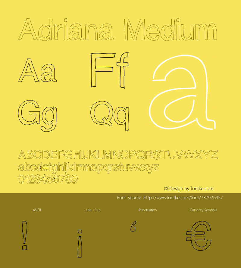 Adriana Version 001.000 Font Sample