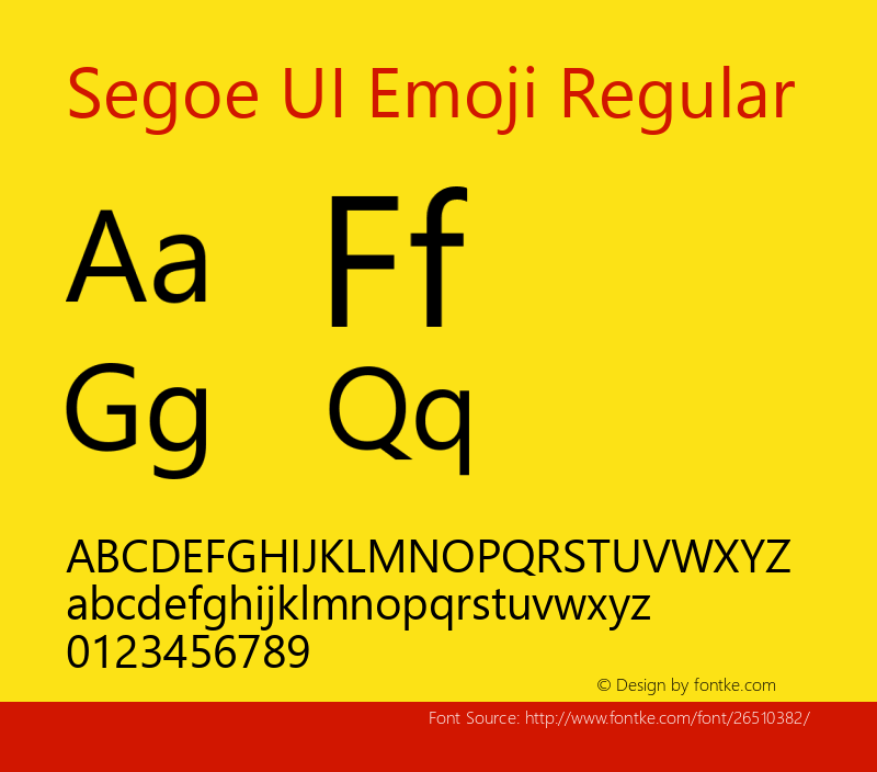 Segoe UI Emoji Version 1.25 Font Sample