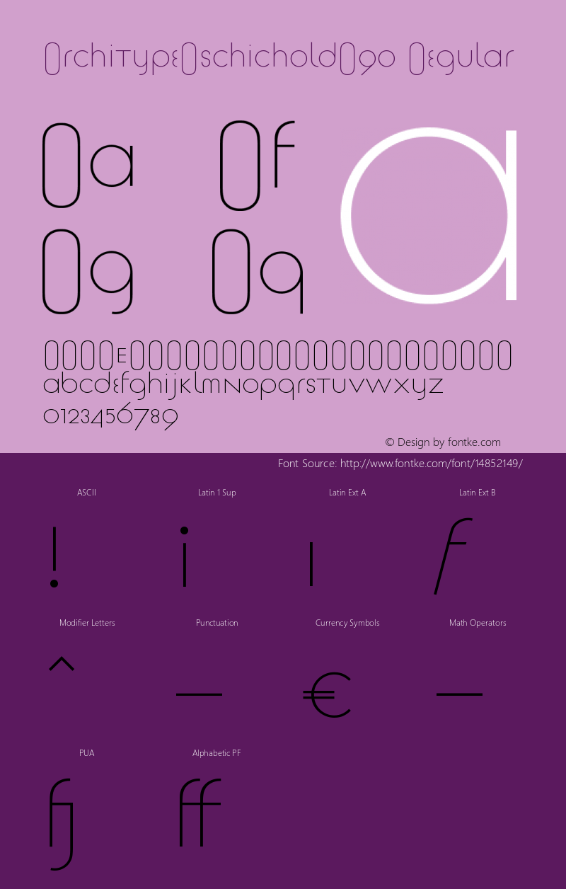 ArchitypeTschicholdW90 Regular Version 1.1 Font Sample