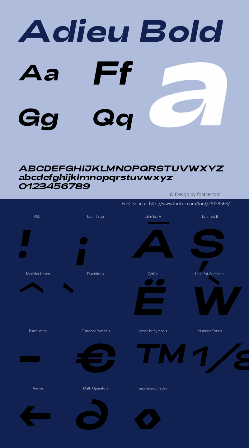 Adieu Bold Version 1.003;PS 001.003;hotconv 1.0.88;makeotf.lib2.5.64775 Font Sample