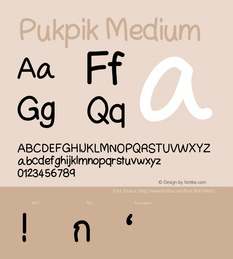 Pukpik Version 001.000 Font Sample
