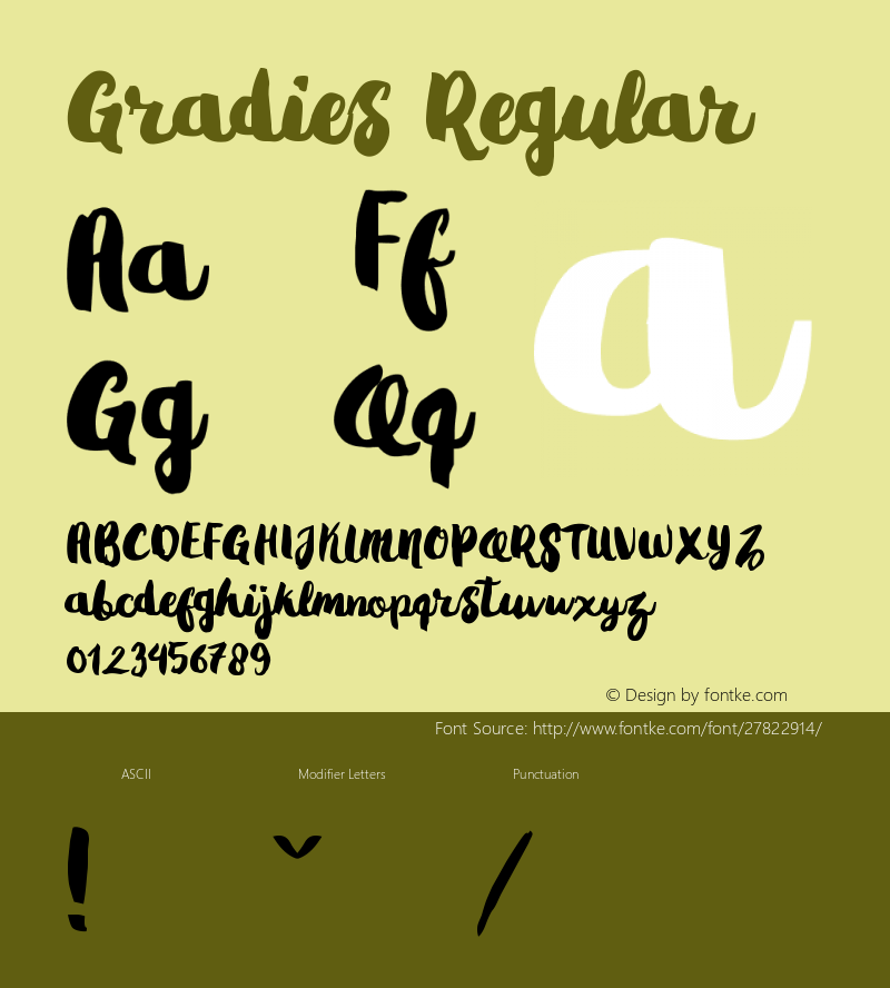 Gradies Version 1.000 Font Sample