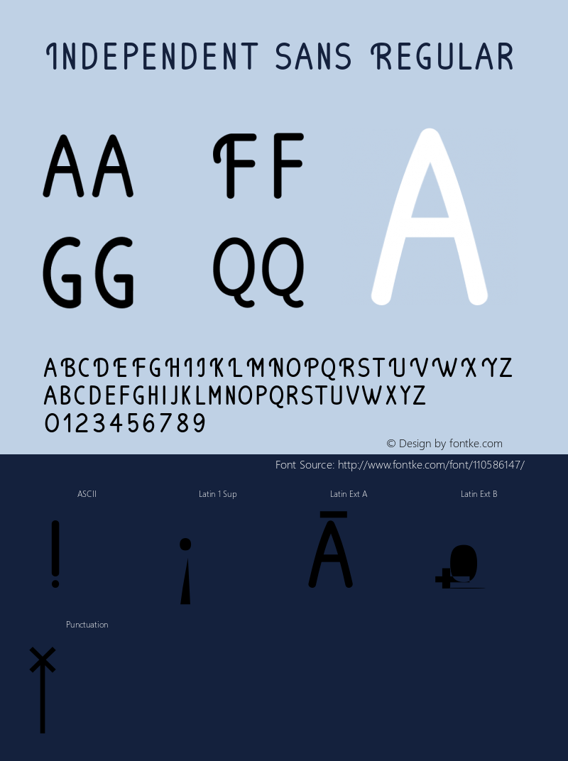 IndependentSans-Regular Version 1.000 Font Sample