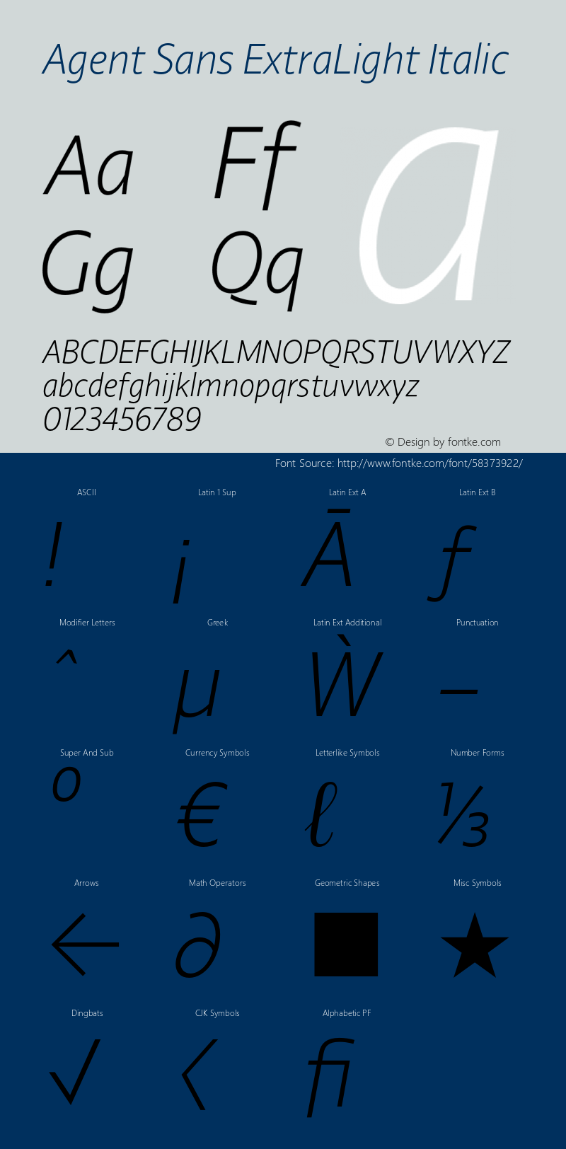 AgentSans-ExtraLightItalic Version 2.000;PS 002.000;hotconv 1.0.88;makeotf.lib2.5.64775 Font Sample