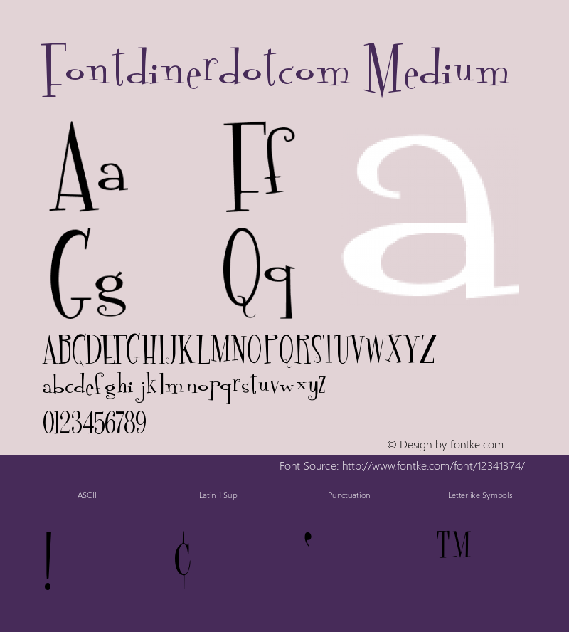 Fontdinerdotcom Medium Version 001.000 Font Sample