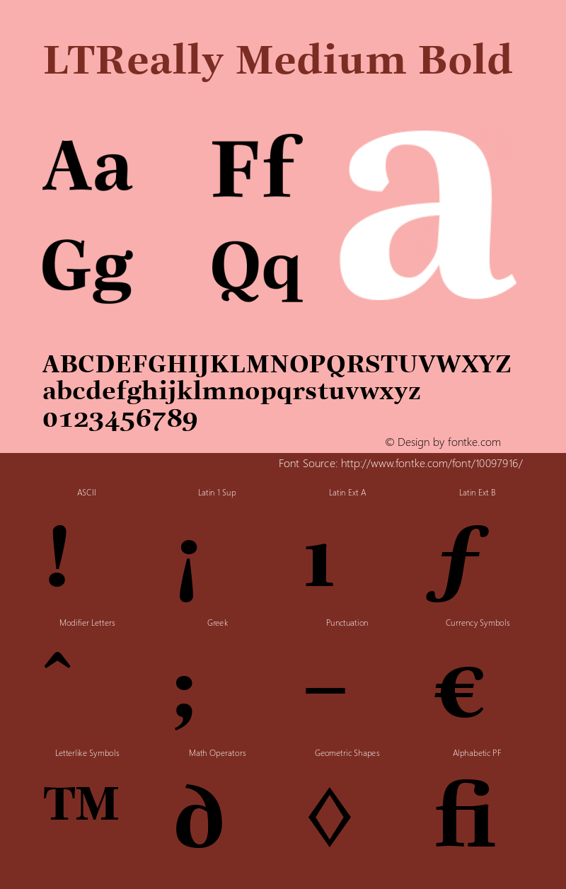 LTReally Medium Bold Version 2.0 Font Sample