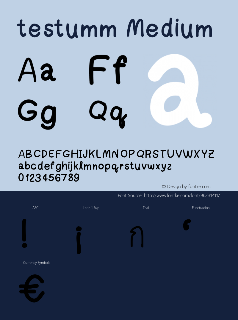 testumm Version 001.000 Font Sample