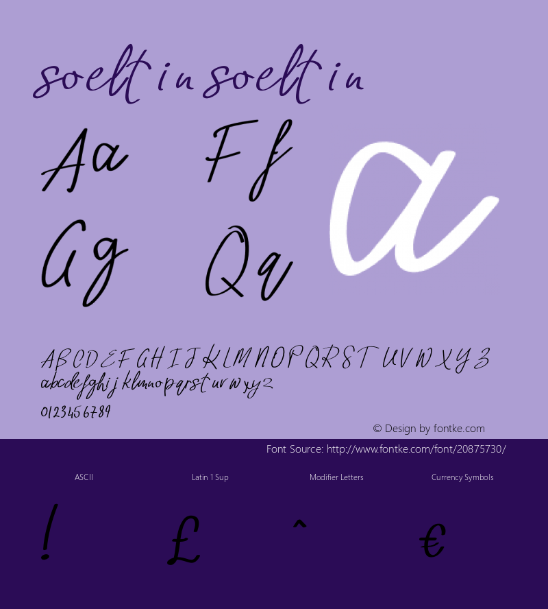 soeltin Version 1.000;PS 001.001;hotconv 1.0.56 Font Sample