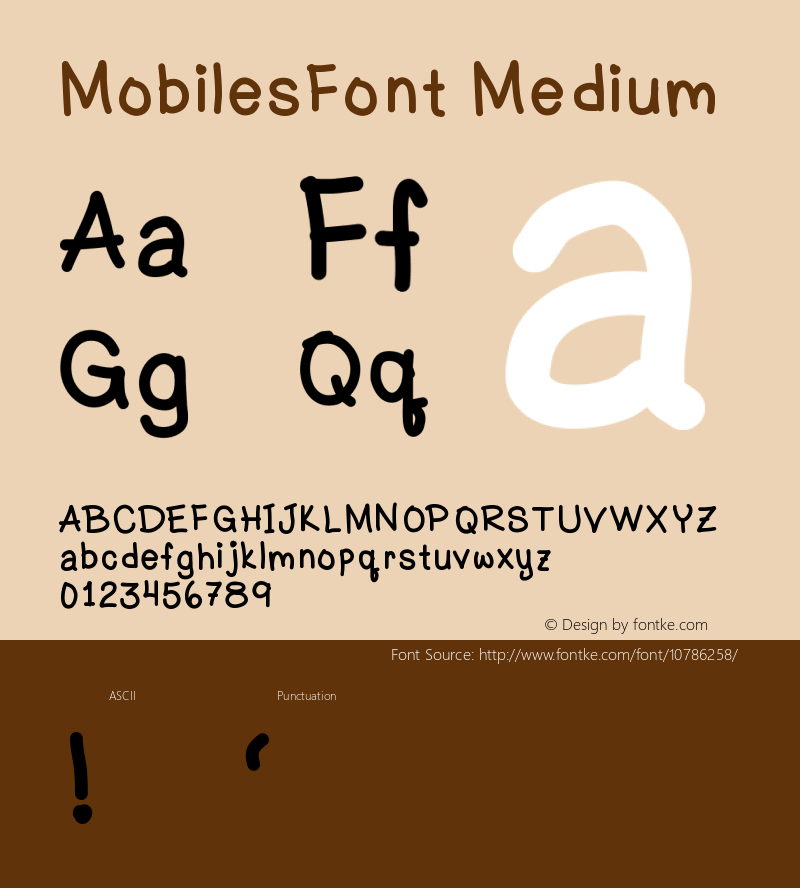 MobilesFont Medium Version 001.000 Font Sample