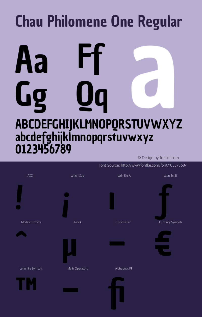 Chau Philomene One Regular Version 1.001 Font Sample