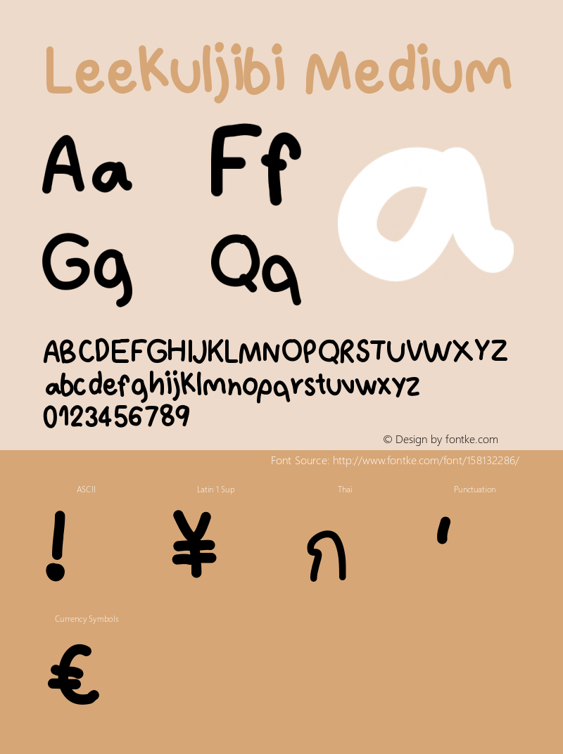 Leekuljibi Version 001.000 Font Sample