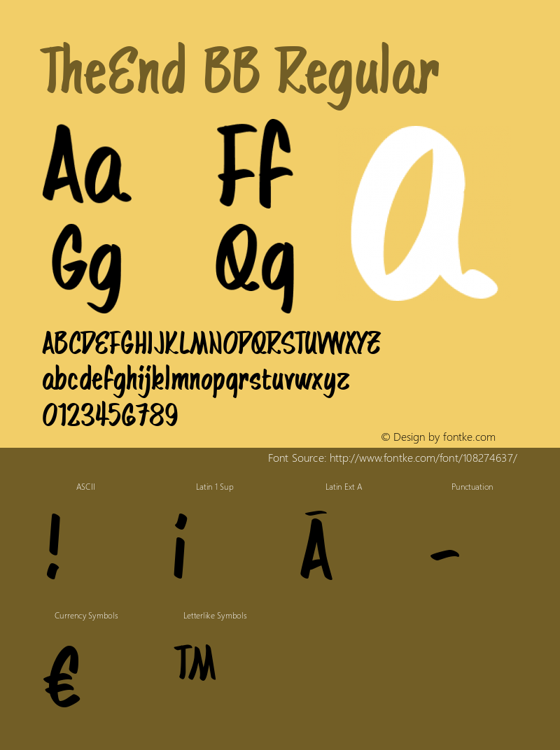 TheEnd BB W05 Regular Version 4.10 Font Sample