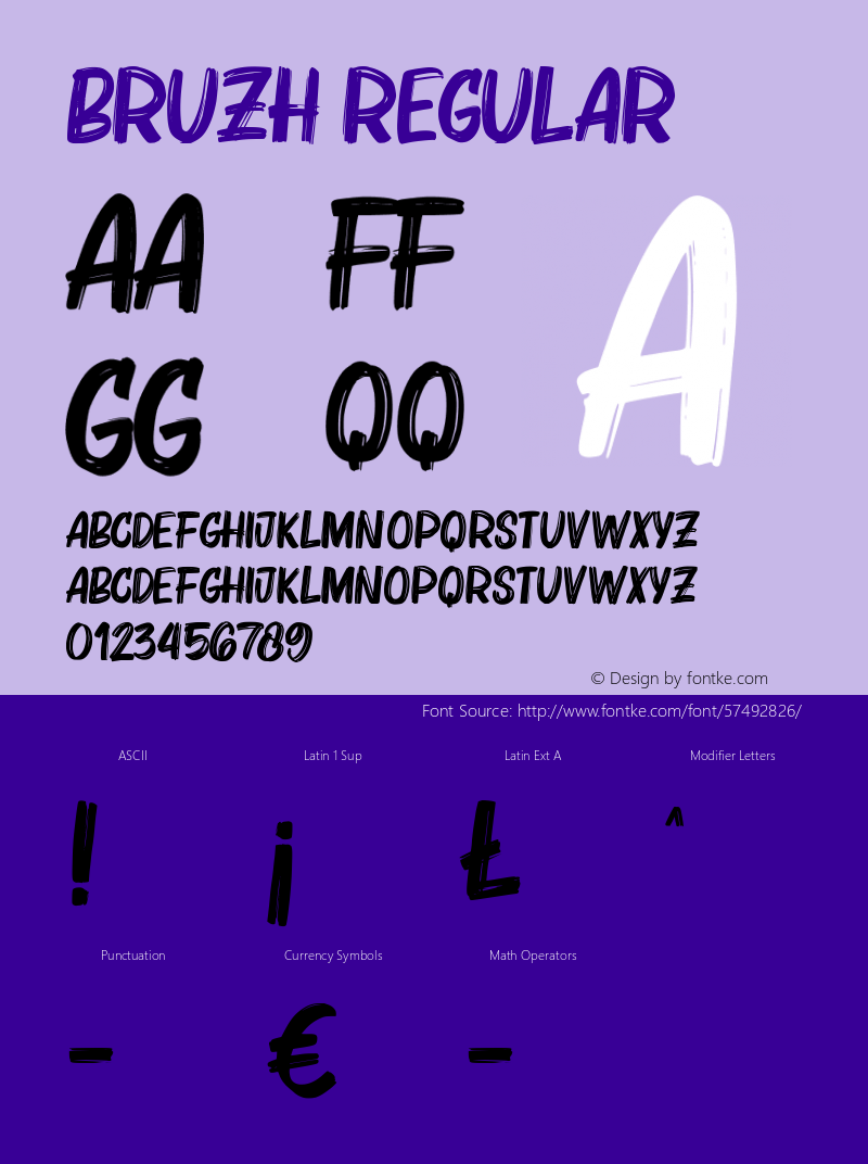 Bruzh  Font Sample