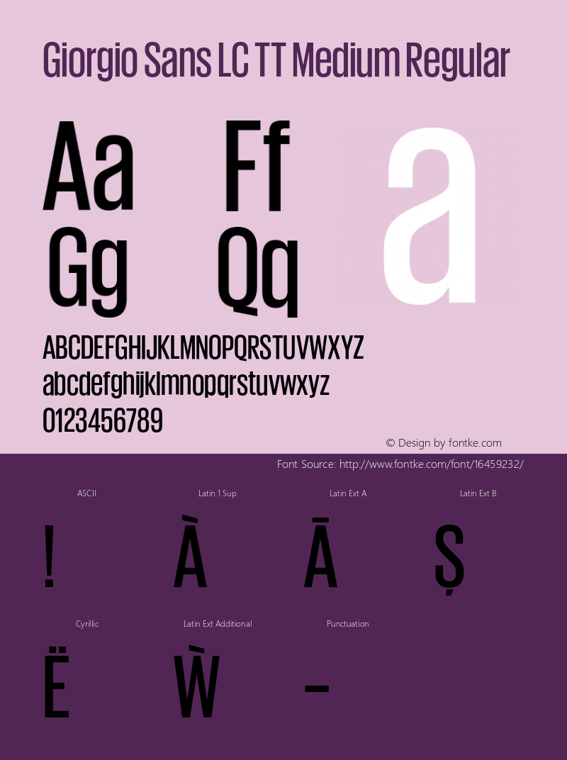 Giorgio Sans LC TT Medium Regular 1.001 Font Sample