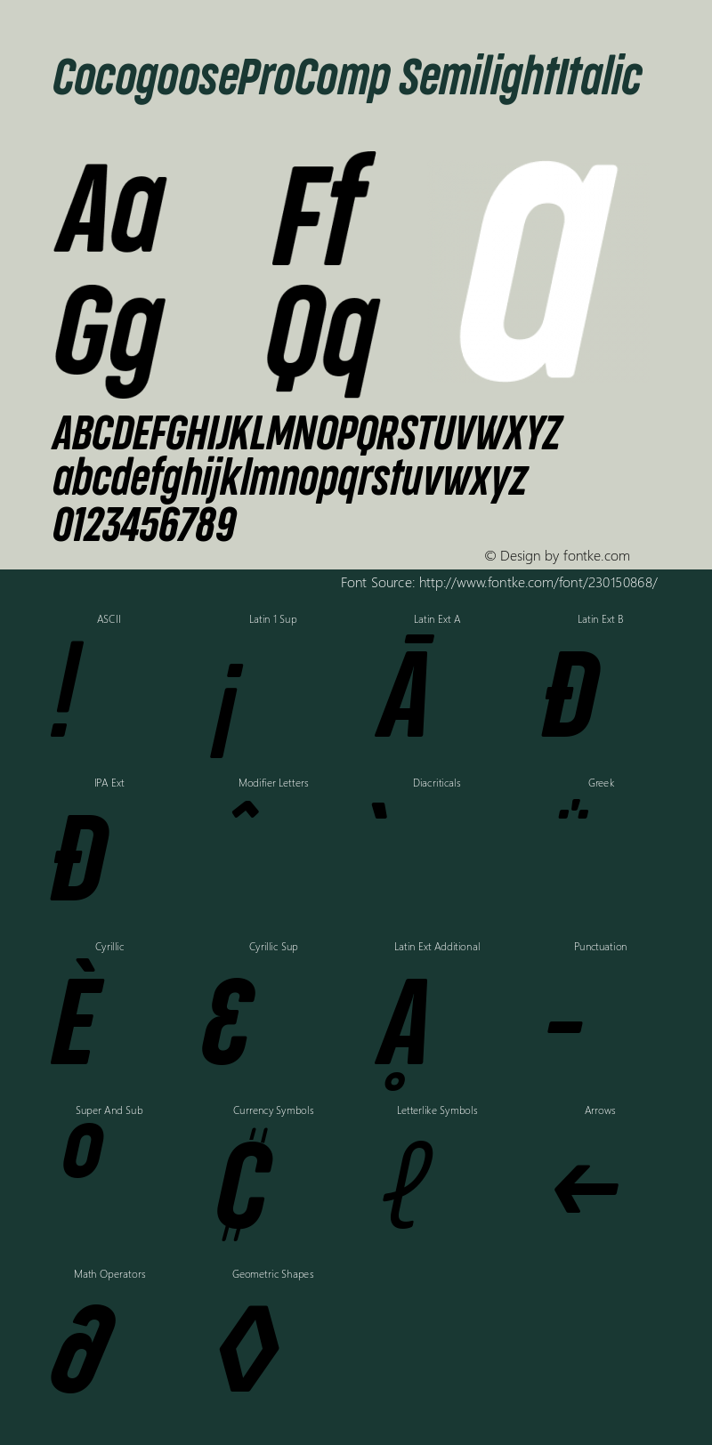 CocogooseProComp SemilightItalic Version 1.000图片样张