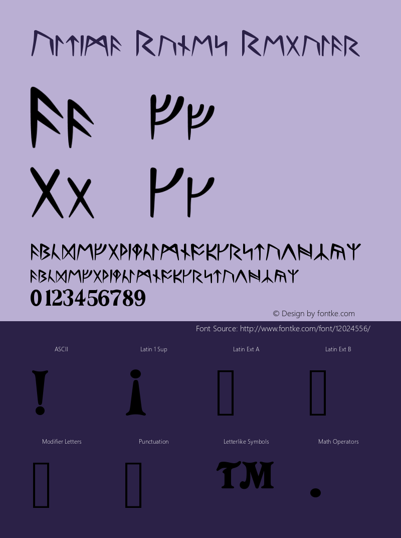 Ultima Runes Regular Version 1.0 Font Sample