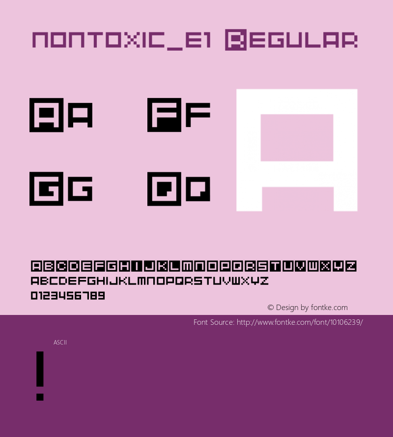 nontoxic_e1 Regular Version 1.00 Font Sample