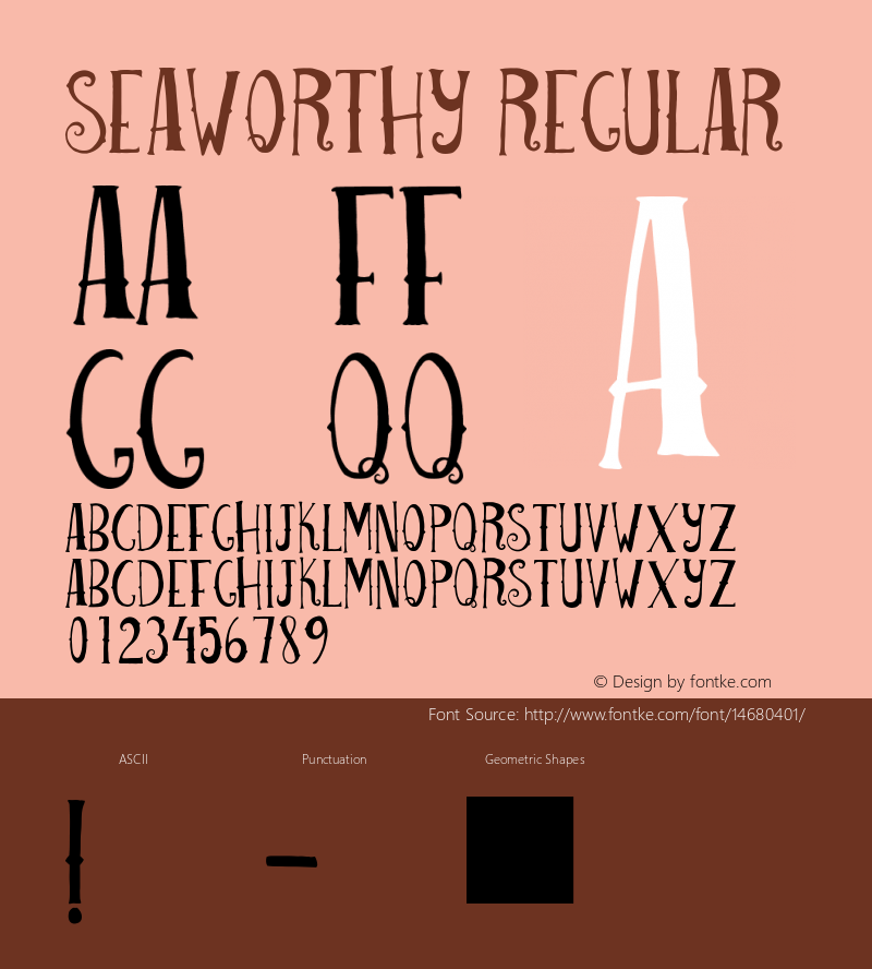 Seaworthy Regular Version 1.00 2014 Font Sample