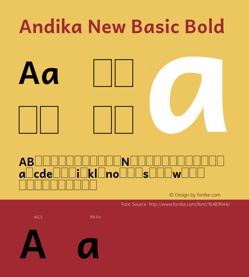 Andika New Basic Bold Version 5.500 Font Sample