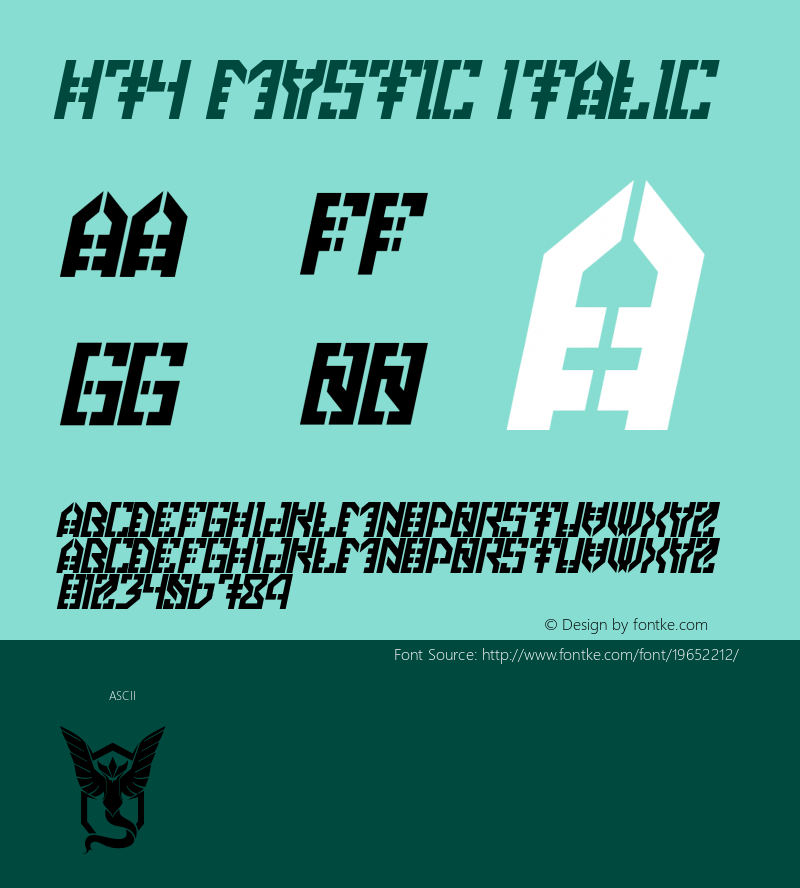 HMystic-Italic Version 1.000;PS 001.001;hotconv 1.0.56 Font Sample