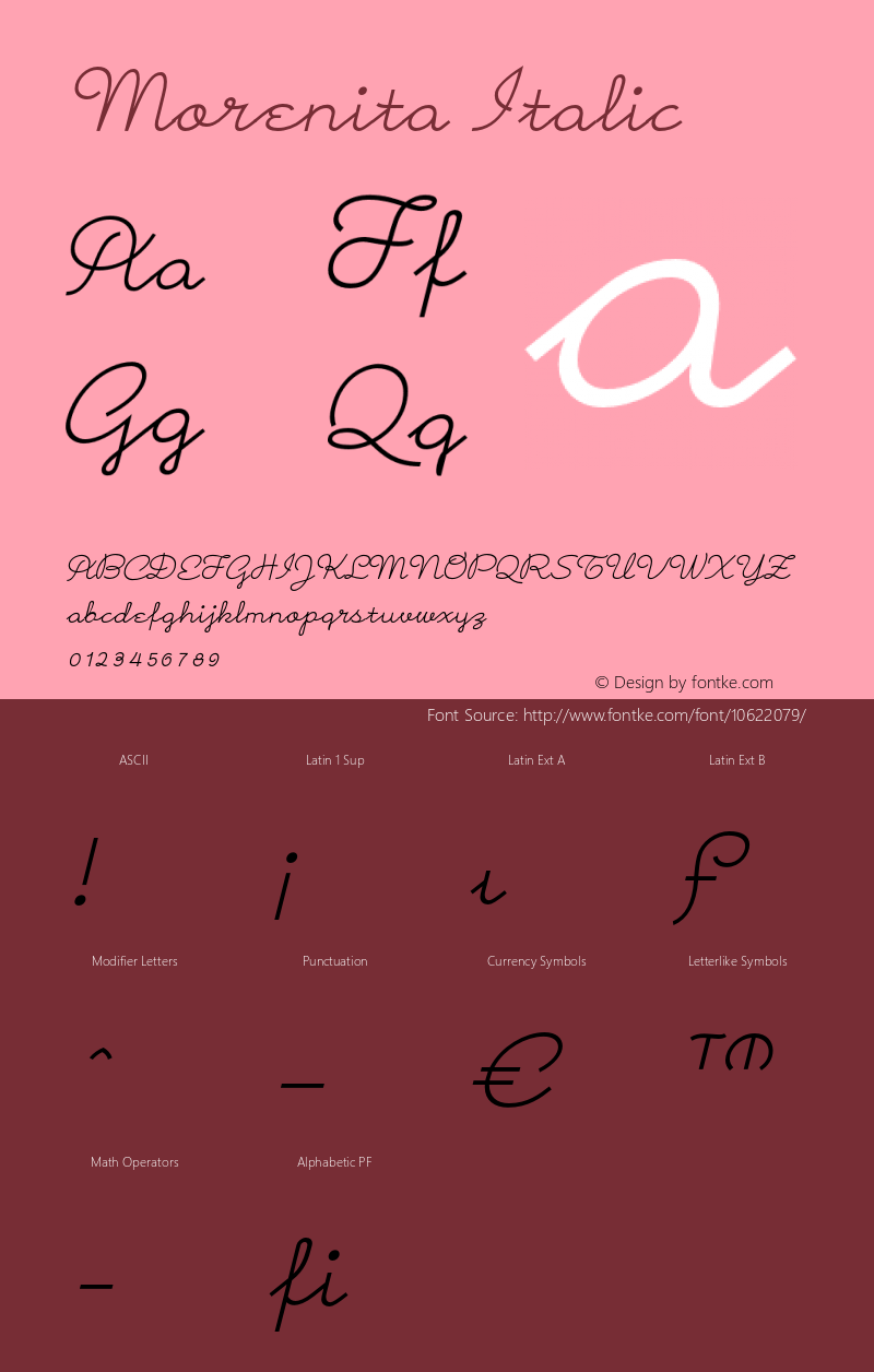 Morenita Italic 1.000 Font Sample