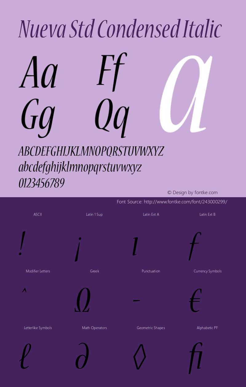 NuevaStd-CondItalic Version 2.081;PS 002.000;hotconv 1.0.67;makeotf.lib2.5.33168图片样张