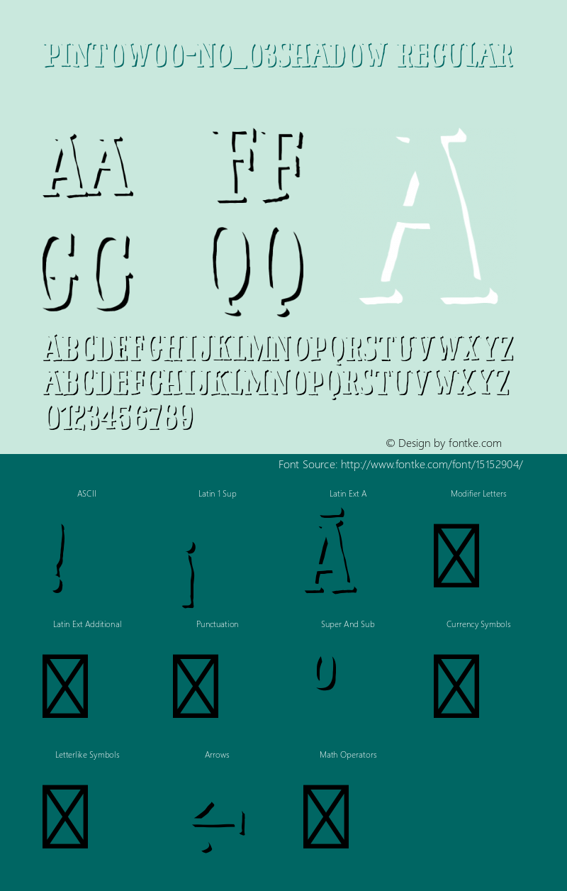 PintoW00-NO_03Shadow Regular Version 1.65 Font Sample