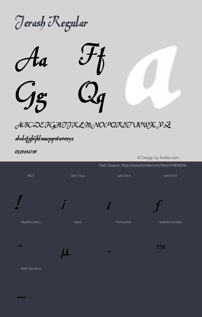Jerash Macromedia Fontographer 4.1 10/23/2002 Font Sample