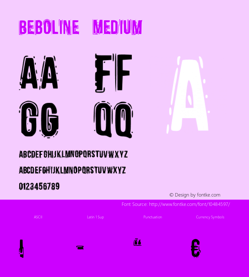 Beboline Medium Version 001.000 Font Sample