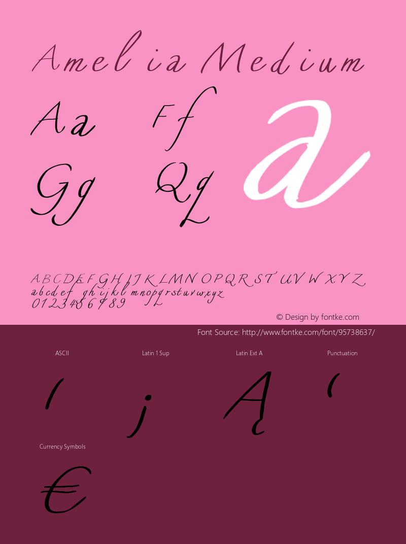 Amelia Version 001.000 Font Sample